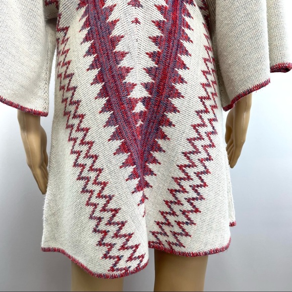 Vntg LeRoy Western Knit Dress Knitwear Cream & Woven Reds Soft EUC - Picture 11 of 12